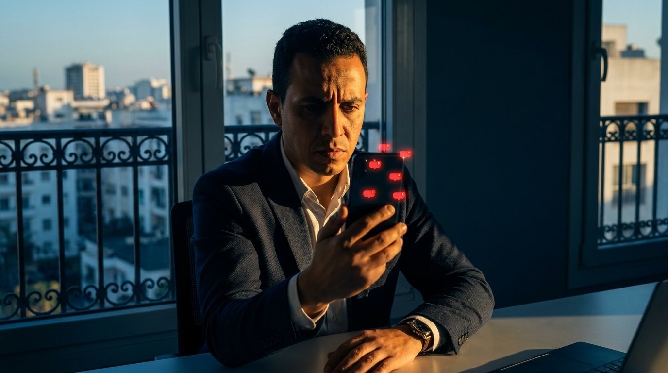 Entrepreneur marocain submergé de messages